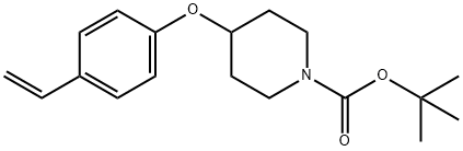 4-(4-Vinyl-phenoxy)-piperidine-1-carboxylic acid tert-butyl ester, 98+% C18H25NO3, MW: 303.40 Struktur