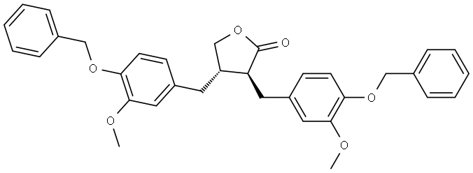 trans-(±)-Dihydro-3,4-bis[[3-Methoxy-4-(phenylMethoxy)phenyl]Methyl]-2(3H)-furanone Struktur