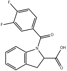 1-(3,4-difluorobenzoyl)-2,3-dihydro-
1H-indole-2-carboxylic acid Struktur