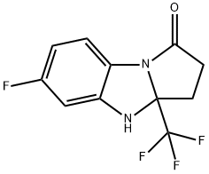 6-Fluoro-3a-(trifluoroMethyl)-2,3,3a,4-tetrahydro-1H-benzo[d]pyrrolo[1,2-a]iMidazol-1-one Struktur