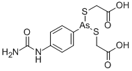 2-[[4-(carbamoylamino)phenyl]-(carboxymethylsulfanyl)arsanyl]sulfanyla cetic acid Struktur