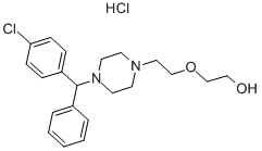 2-[2-[4-[(4-CHLOROPHENYL)PHENYLMETHYL]PIPERAZIN-1-YL]ETHOXY]ETHANOL HYDROCHLORIDE 結(jié)構(gòu)式