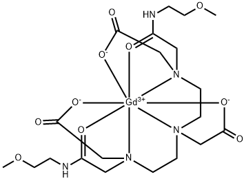 釓8,11-二(羧酸甲基)-14-{2-[(2-甲氧基乙基)氨基]-2-氧代乙基}-6-氧代-2-氧雜-5,8,11,14-四氮雜十六烷-16-酸酯 結(jié)構(gòu)式