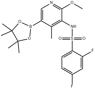 2,4-difluoro-N-(2-Methoxy-4-Methyl-5-(4,4,5,5-tetraMethyl-1,3,2-dioxaborolan-2-yl)pyridin-3-yl)benzenesulfonaMide Struktur