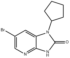 6-Bromo-1-cyclopentyl-1H,2H,3H-imidazo[4,5-b]pyridin-2-one Struktur