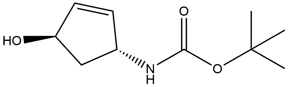 Carbamic acid, [(1R,4R)-4-hydroxy-2-cyclopenten-1-yl]-, 1,1-dimethylethyl Struktur