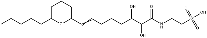 2-(2,3-dihyroxy-9,13-oxy-7-octadecenoylamino)ethanesulfonic acid Struktur