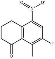 7-fluoro-8-Methyl-5-nitro-1,2,3,4-tetrahydronaphthalen-1-one Struktur