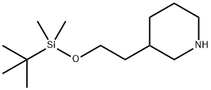 3-[2[[(1,1-DIMETHYLETHYL)DIMETHYL SILYL]OXY]ETHYL]-PIPERIDINE Struktur