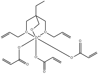 Zirconium, 2,2-bis(2-propenyloxy-.kappa.O)methyl-1-butanolato-.kappa.Otris(2-propenoato-.kappa.O)- Struktur