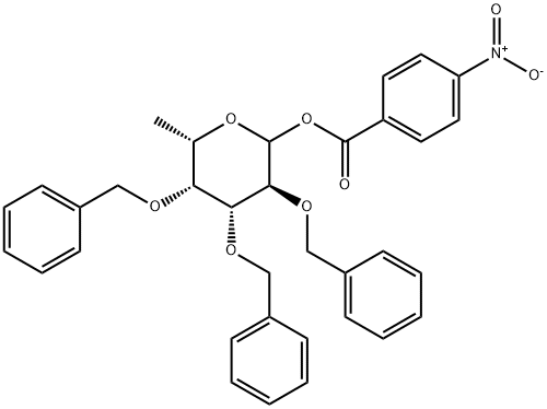 2,3,4-Tri-O-benzyl-1-O-(4-nitrobenzoyl)-L-fucopyranose Struktur