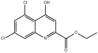5,7-DICHLORO-4-HYDROXY-QUINOLINE-2-CARBOXYLIC ACID ETHYL ESTER Structure