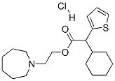 2-(hexahydro-1H-azepin-1-yl)ethyl alpha-cyclohexylthiophen-2-acetate hydrochloride 結構式