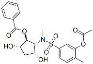 Benzenesulfonamide, N-3-(acetyloxy)methyl-5-(benzoyloxy)-2,4-dihydroxycyclopentyl-4-methyl-, 1S-(1.alpha.,2.alpha.,3.beta.,4.alpha.,5.beta.)- Struktur