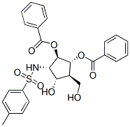 Benzenesulfonamide, N-2,3-bis(benzoyloxy)-5-hydroxy-4-(hydroxymethyl)cyclopentyl-4-methyl-, 1S-(1.alpha.,2.beta.,3.alpha.,4.beta.,5.alpha.)- Struktur