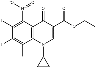 ethyl 1-cyclopropyl-6,7-difluoro-8-methyl-5-nitro4-oxo-1,4-dihydroquinoline-3-ca  Struktur