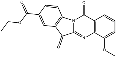 Indolo[2,1-b]quinazoline-8-carboxylic  acid,  6,12-dihydro-4-methoxy-6,12-dioxo-,  ethyl  ester Struktur