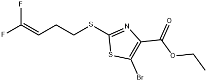 4-Thiazolecarboxylicacid,5-bromo-2-[(4,4-difluoro-3-butenyl)thio]-,ethylester(9CI) Struktur
