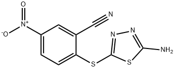 2-[(5-AMINO-1,3,4-THIADIAZOL-2-YL)THIO]-5-NITROBENZONITRILE Struktur