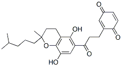 2-[2-[(5,8-Dihydroxy-2-isohexyl-2-methylchroman-6-yl)carbonyl]ethyl]-p-benzoquinone Structure