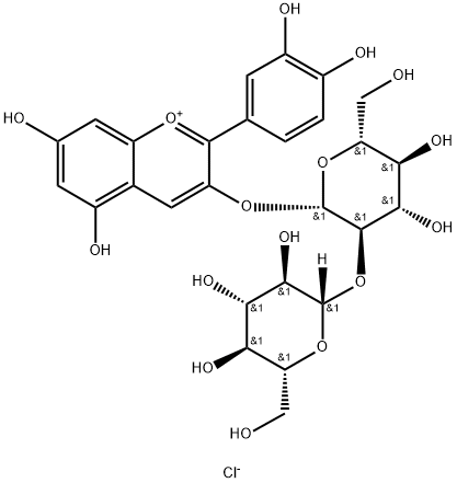 氯化花青素-3-槐糖苷 結(jié)構(gòu)式