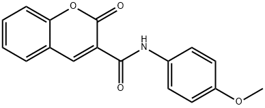 N-(4-甲氧基苯基)香豆素-3-甲酰胺 結(jié)構(gòu)式