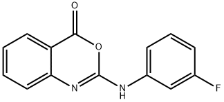 2-(3-FLUOROANILINO)-4H-3,1-BENZOXAZIN-4-ONE Struktur