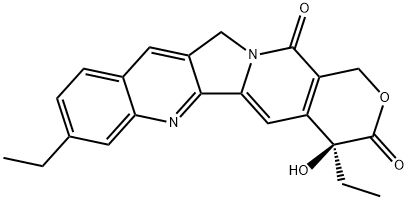 (4S)-4,8-Diethyl-4-hydroxy-1H-pyrano[3',4':6,7]indolizino[1,2-b]quinoline-3,14(4H,12H)-dione Struktur
