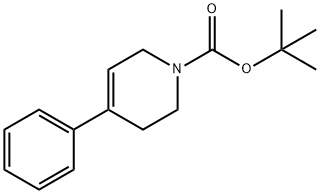 4-phenyl-3,6-dihydro-2H-pyridine-1-carboxylic acid tert-butyl ester Struktur