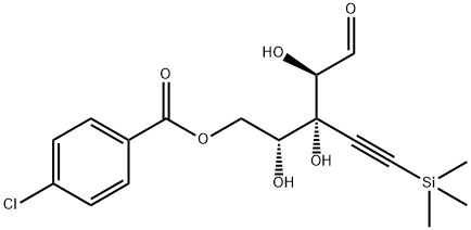5-O-(P-クロロベンゾイル)-3-C-(2-トリメチルシリルエチニル)-D-リボフラノース 化學(xué)構(gòu)造式