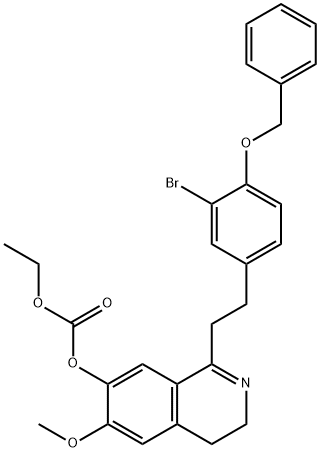 Carbonic  acid,  1-[4-(benzyloxy)-3-bromophenethyl]-3,4-dihydro-6-methoxy-7-isoquinolyl  ethyl  ester  (8CI) Struktur