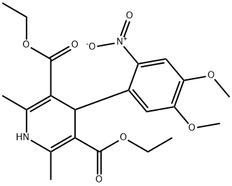 diethyl 4-(4,5-dimethoxy-2-nitrophenyl)-1,4-dihydro-2,6-dimethylpyridine-3,5-dicarboxylate  Struktur