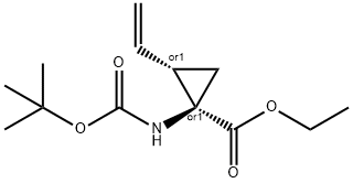 (1R,2S)-1-叔丁氧羰基氨基-2-乙烯基環(huán)丙烷甲酸乙酯 結構式