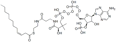 S-[2-[3-[[(2R)-4-[[[(2R,3R,5R)-5-(6-aminopurin-9-yl)-4-hydroxy-3-phosphonooxyoxolan-2-yl]methoxy-hydroxyphosphoryl]oxy-hydroxyphosphoryl]oxy-2-hydroxy-3,3-dimethylbutanoyl]amino]propanoylamino]ethyl] (Z)-dodec-3-enethioate