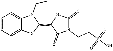 5-(3-ethylbenzothiazol-2(3H)-ylidene)-4-oxo-2-thioxothiazolidin-3-ethanesulphonic acid Struktur