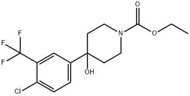 4-(4-氯-3-三氟甲基苯基)-4-羥基哌啶-1-甲酸乙酯 結(jié)構(gòu)式