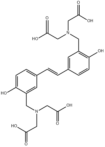 ([5-((E)-2-(3-[(BIS-CARBOXYMETHYL-AMINO)-METHYL]-4-HYDROXY-PHENYL)-VINYL)-2-HYDROXY-BENZYL]-CARBOXYMETHYL-AMINO)-ACETIC ACID Struktur