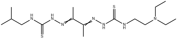 4-[2-(Diethylamino)ethyl]-4'-(2-methylpropyl)[1,1'-(1,2-dimethyl-1,2-ethanediylidene)bisthiosemicarbazide] Struktur