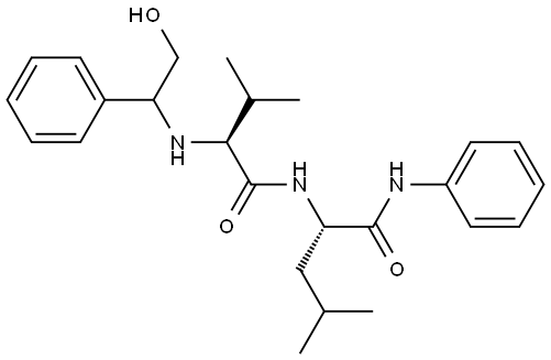 N-((RS)-2-HYDROXY-1-PHENYL-ETHYL)-VAL-LEU-ANILIDE Struktur