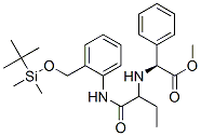 Benzeneacetic acid, alpha-[[1-[[[2-[[[(1,1-dimethylethyl)dimethylsilyl]oxy]methyl]phenyl]amino]carbonyl]propyl]amino]-, methyl ester, (alphaS)- (9CI) Struktur