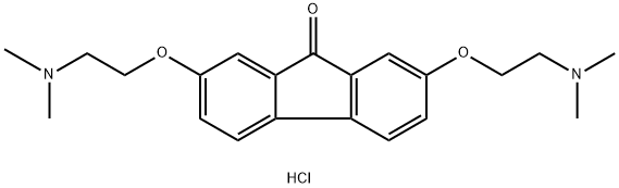 2,7-bis[2-(dimethylamino)ethoxy]-9H-fluoren-9-one dihydrochloride Struktur