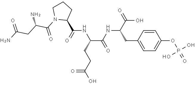 H-ASN-PRO-GLU-TYR(PO3H2)-OH Struktur
