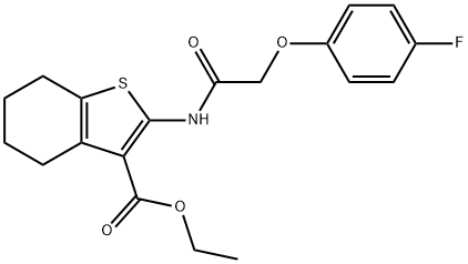 ethyl 2-{[2-(4-fluorophenoxy)acetyl]amino}-4,5,6,7-tetrahydro-1-benzothiophene-3-carboxylate Struktur