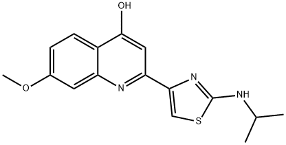 2-(2-ISOPROPYLAMINO-THIAZOL-4-YL)-7-METHOXY-QUINOLIN-4-OL Struktur