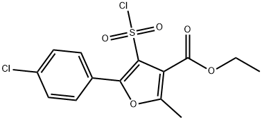ETHYL 5-(4-CHLOROPHENYL)-4-(CHLOROSULFONYL)-2-METHYL-3-FUROATE Struktur
