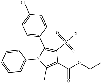 ETHYL 5-(4-CHLOROPHENYL)-4-(CHLOROSULFONYL)-2-METHYL-1-PHENYL-1H-PYRROLE-3-CARBOXYLATE, 97 Struktur