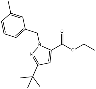 3-叔丁基-1-(3-甲基芐基)-1H-吡唑-5-甲酸乙酯 結(jié)構(gòu)式
