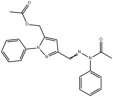 [[5-[(Acetyloxy)methyl]-1-phenyl-1H-pyrazol-3-yl]methylene]phenylhydrazide acetic acid Struktur