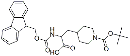 N-Fmoc-DL-amino-3-(N-Boc-4-piperidinyl)propionic acid Struktur