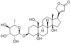 3β-(α-L-ラムノピラノシルオキシ)-5,14,19-トリヒドロキシ-5β,14β-カルダ-20(22)-エノリド 化學(xué)構(gòu)造式